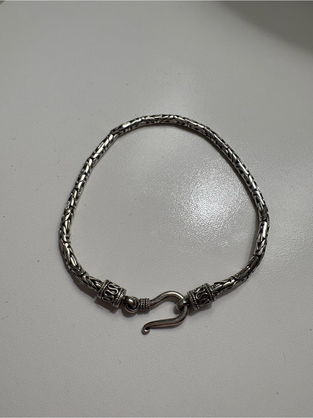 Sterling Silver Braided Chain Bracelet - Silver
